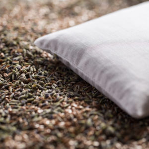 Cuscino batista lavanda semi di lino bio